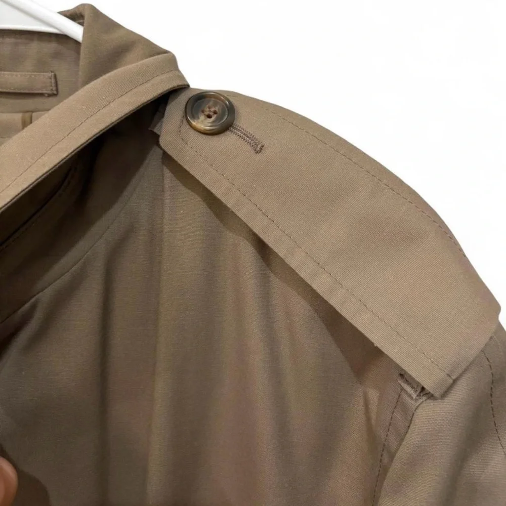 Men's London‎ Fog Trench Coat Khaki Tan Size 44 Large Removable Liner Quilted